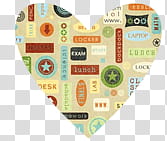 Hearts, heart cutout word collage graphic transparent background PNG clipart