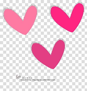 Hearts , three pink hearts illustration transparent background PNG clipart