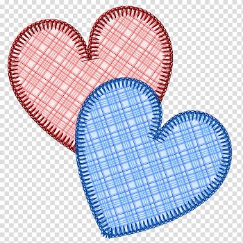 Hearts , two blue-and-red heart illustration transparent background PNG clipart