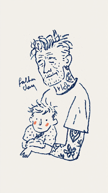Heartwarming Father and Child Illustration