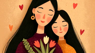 Heartwarming Mother-Daughter Hug on Mother's Day Heartwarming Mother-Daughter Hug on Mother's Day