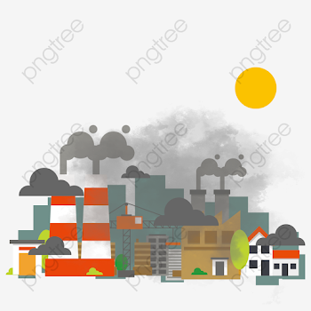 Heavily Polluted Area, Sewage, Exhaust Gas, Cartoon PNG ...