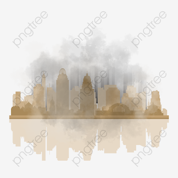 Heavily Polluted City, Yellow, Reflection, Silhouette PNG ...