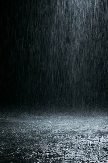 Heavy Stormy Rain Against Black Background