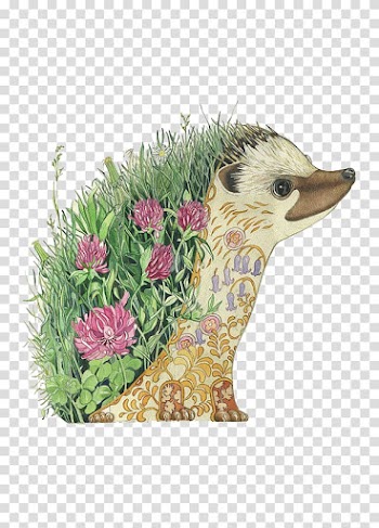 Hedgehog Artist Watercolor painting Drawing, Flower hedgehog transparent background PNG clipart