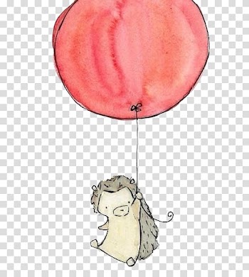 Hedgehog illustration, Baby Hedgehogs Drawing Nursery Illustration, A hedgehog with a balloon transparent background PNG clipart