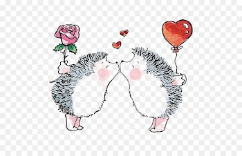 Hedgehog Penny Black Rubber stamp Drawing - kiss 