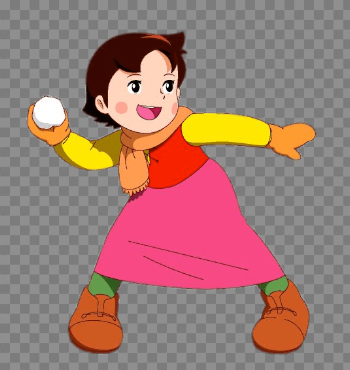 Heidi Throwing Snowball transparent PNG - StickPNG