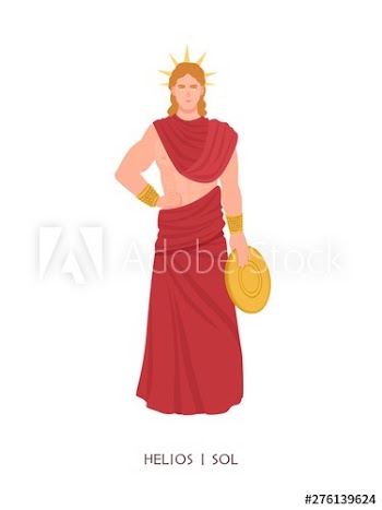 Helios or Sol - Olympian god or deity of Sun in Greek and Roman religion and mythology