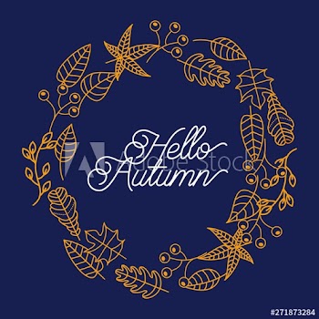 hello autumn season greeting card