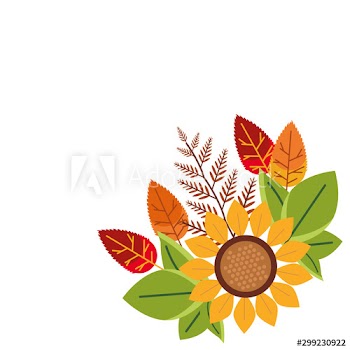 hello autumn season sunflower decoration