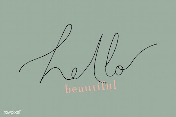 Hello beautiful on a sage green background  | Free  illustration - 2328745