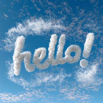 Hello in Clouds: A Clean Typography Image
