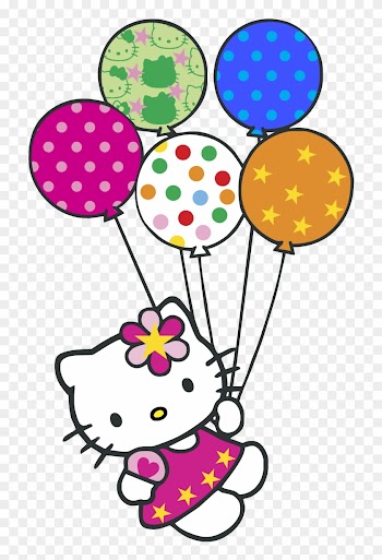 Hello Kitty Balloons Logo Vector Graphic - Hello Kitty Happy Birthday Wishes