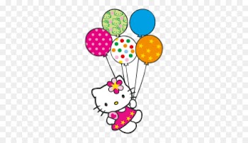 Hello Kitty Birthday cake Cat Clip art - Hello Kitty With Balloons Png 
