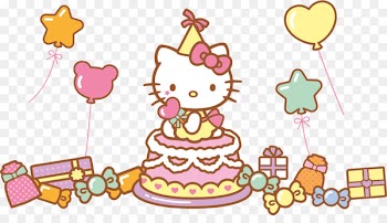 Hello Kitty Birthday cake Drawing - hello 