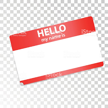Hello My Name Is Redwhite Sticker On Transparent Background ...