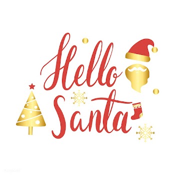Hello Santa Christmas greeting badge vector | Free stock vector - 494175