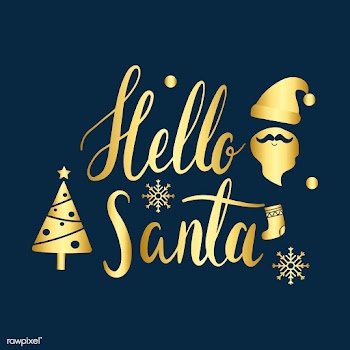 Hello Santa Christmas greeting badge vector | Free stock vector - 494272