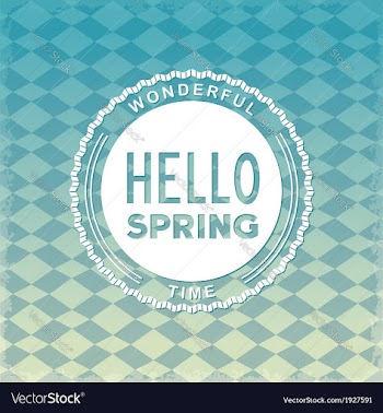 Hello spring retro label vector image