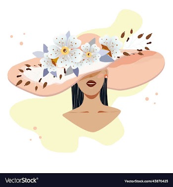 hello summer a beautiful girl in a hat decorated