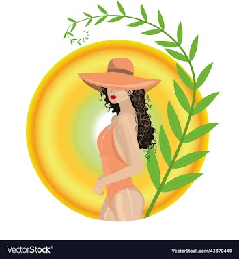 hello summer abstract girl wearing swimsuit
