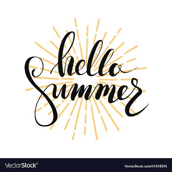 Hello summer lettering vector image