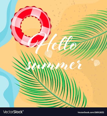 Hello summer on beach vector image