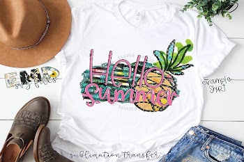 Hello Summer PNG | Beach Sublimation Transfer