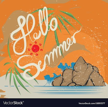 Hello summer retro style vector image