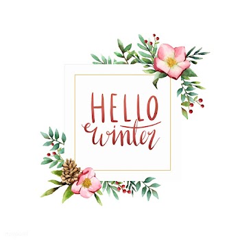 Hello winter watercolor typography vector | Free stock vector - 489342