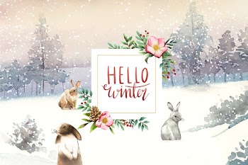 Hello winter watercolor typography vector | Free stock vector - 489666