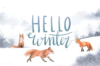 Hello winter watercolor typography vector | Free stock vector - 489693