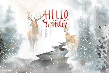 Hello Winter watercolor typography vector | Free stock vector - 489712