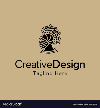 Helmet spartan warrior knight creative logo vector image
