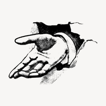 Helping hand clipart, vintage charity | Free Vector - rawpixel
