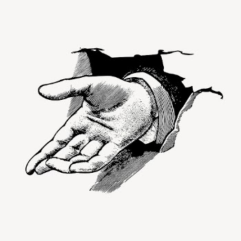 Helping hand drawing, vintage illustration | Free Vector - rawpixel