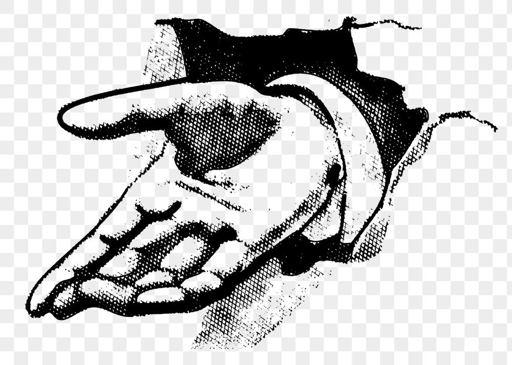 Helping hand png sticker, vintage | Free PNG - rawpixel