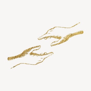 Helping hands clipart, gold aesthetic | Free PSD Illustration - rawpixel