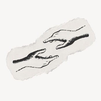 Helping hands drawing, torn paper, | Free Photo Illustration - rawpixel