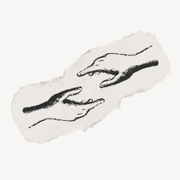 Helping hands ephemera ripped paper | Free Vector Illustration - rawpixel