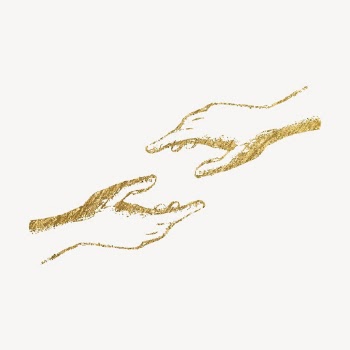 Helping hands gold sticker, aesthetic | Free Vector Illustration - rawpixel