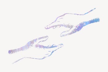 Helping hands holographic clipart, aesthetic | Free Vector Illustration - rawpixel