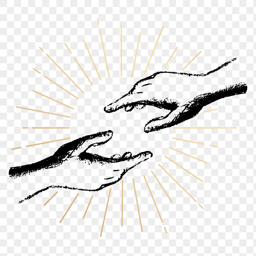 Helping hands png sticker, vintage | Free PNG Illustration - rawpixel