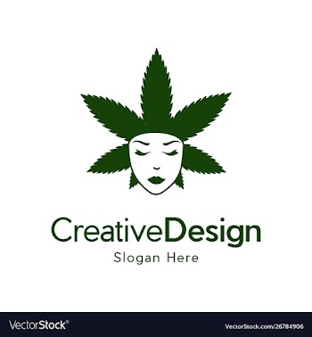 Hemp beauty face creative business logo vector image
