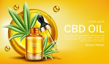 Hemp cannabinoid extract banner Free Vector