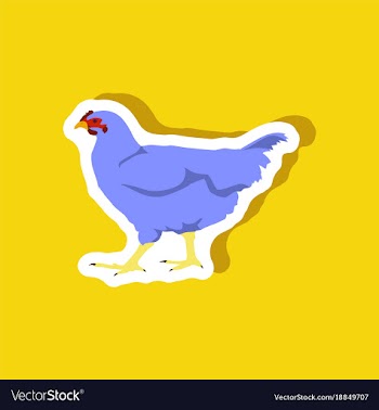 Hen paper sticker on stylish background vector image