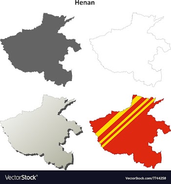 Henan blank outline map set vector image