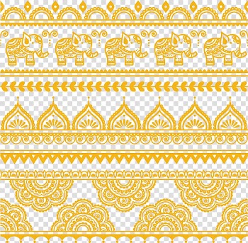 Henna Mehndi Tattoo Illustration, Thai elephant retro pattern material, elephant and mandala pattern illustration transparent background PNG clipart