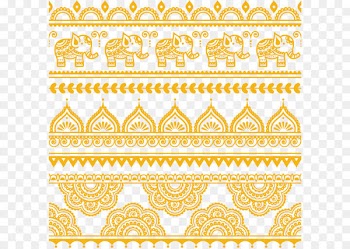 Henna Mehndi Tattoo Illustration - Thai elephant retro pattern vector material 